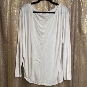 Express White Relaxed Rayon Long Sleeve T Shirt XL